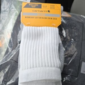 Carhartt Men's Gray and White Crew Socks